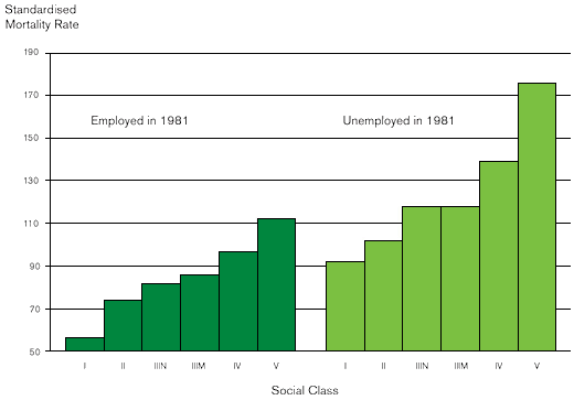 Figure 2: Mortality of men in England and Wales in 1981-92