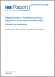 Experiences of homeless young people in precarious employment