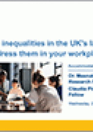 Persistent race inequalities in the UK's labour market cover slide