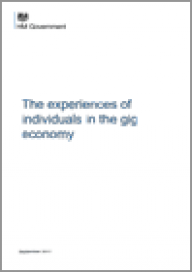 Broughton A, Gloster R, Marvell R, Green M, Langley J, Martin A (2018), The experiences of individuals in the gig economy. Department for Business, Energy & Industrial Strategy (BEIS)