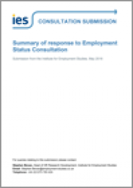 Summary of response to Employment Status Consultation - Submission from the Institute for Employment Studies, May 2018