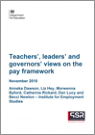 Teachers', leaders' and governors' views on the pay framework