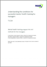 Understanding the conditions for successful mental health training for managers
