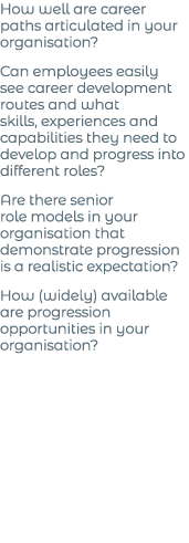 How well are career paths articulated in your organisation  Can employees easily see career development routes and wh   