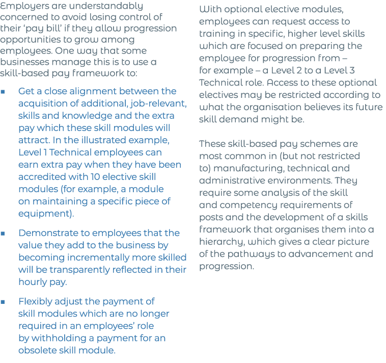Employers are understandably concerned to avoid losing control of their  pay bill  if they allow progression opportun   