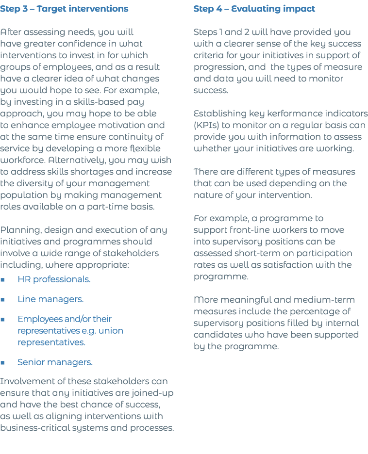 Step 3   Target interventions After assessing needs, you will have greater confidence in what interventions to invest   