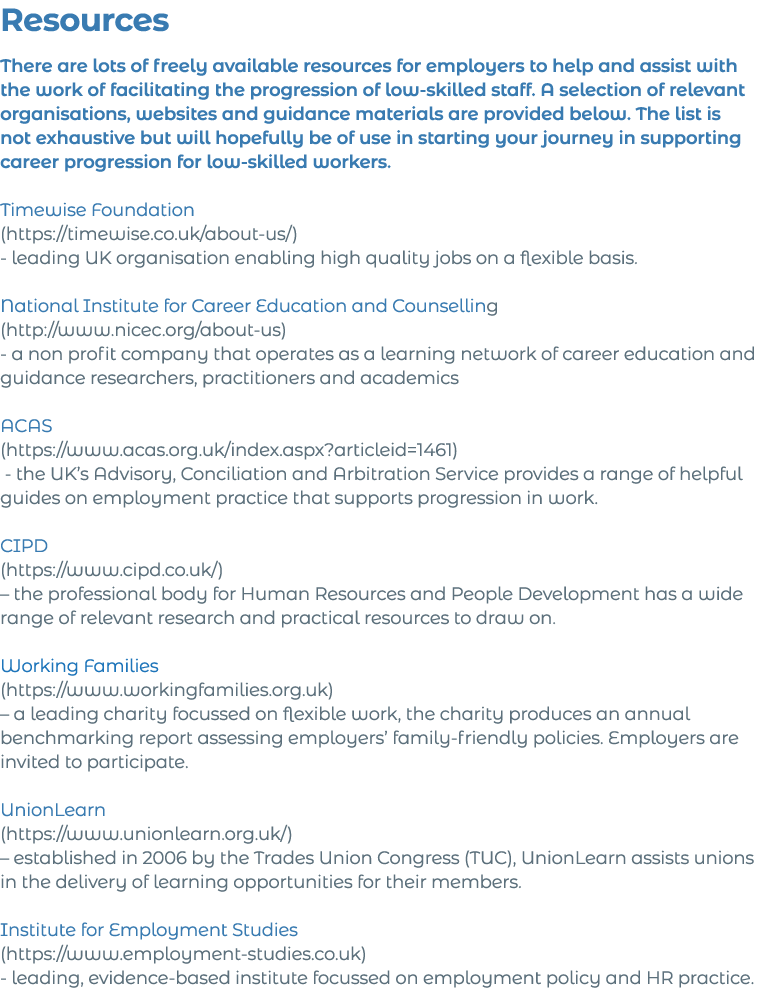 Resources There are lots of freely available resources for employers to help and assist with the work of facilitating   